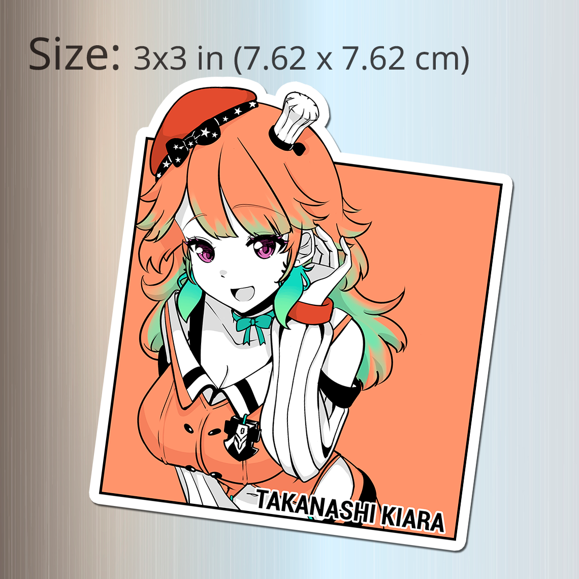 Takanashi Kiara Fridge Magnet, Die Cut Takanashi Kiara Magnets 3″ × 3″, Hololive Merch, Takanashi Kiara Merch, Takanashi Kiara Magnet, Takanashi Kiara Fan
