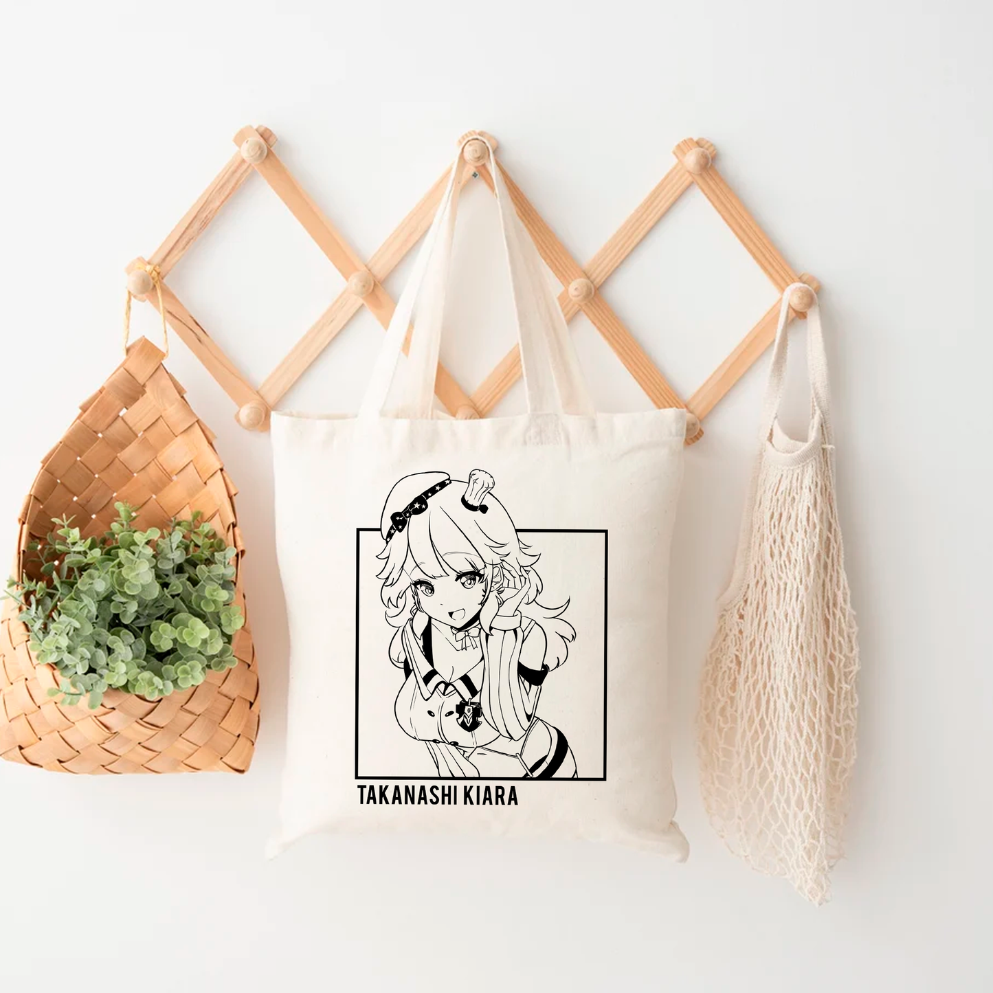 Takanashi Kiara Tote Bag Vtuber Tote Bag Takanashi Kiara Fan Merch Cotton Canvas Tote Bag Eco Tote Bag Sustainable Bag Kawaii Tote Bag hololive merch