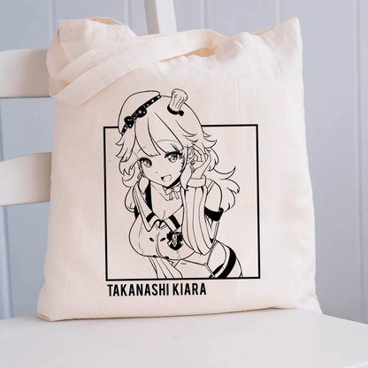 Takanashi Kiara Tote Bag Vtuber Tote Bag Takanashi Kiara Fan Merch Cotton Canvas Tote Bag Eco Tote Bag Sustainable Bag Kawaii Tote Bag hololive merch