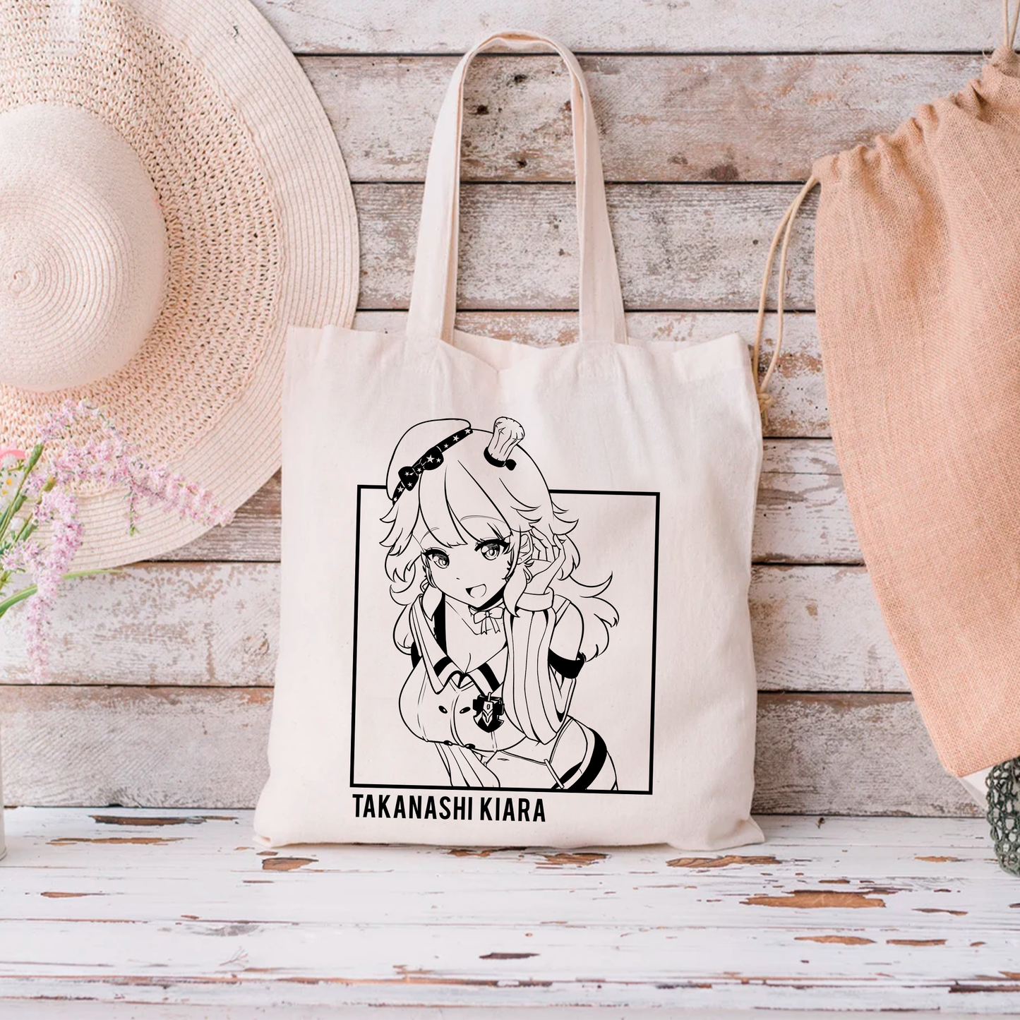 Takanashi Kiara Tote Bag Vtuber Tote Bag Takanashi Kiara Fan Merch Cotton Canvas Tote Bag Eco Tote Bag Sustainable Bag Kawaii Tote Bag hololive merch