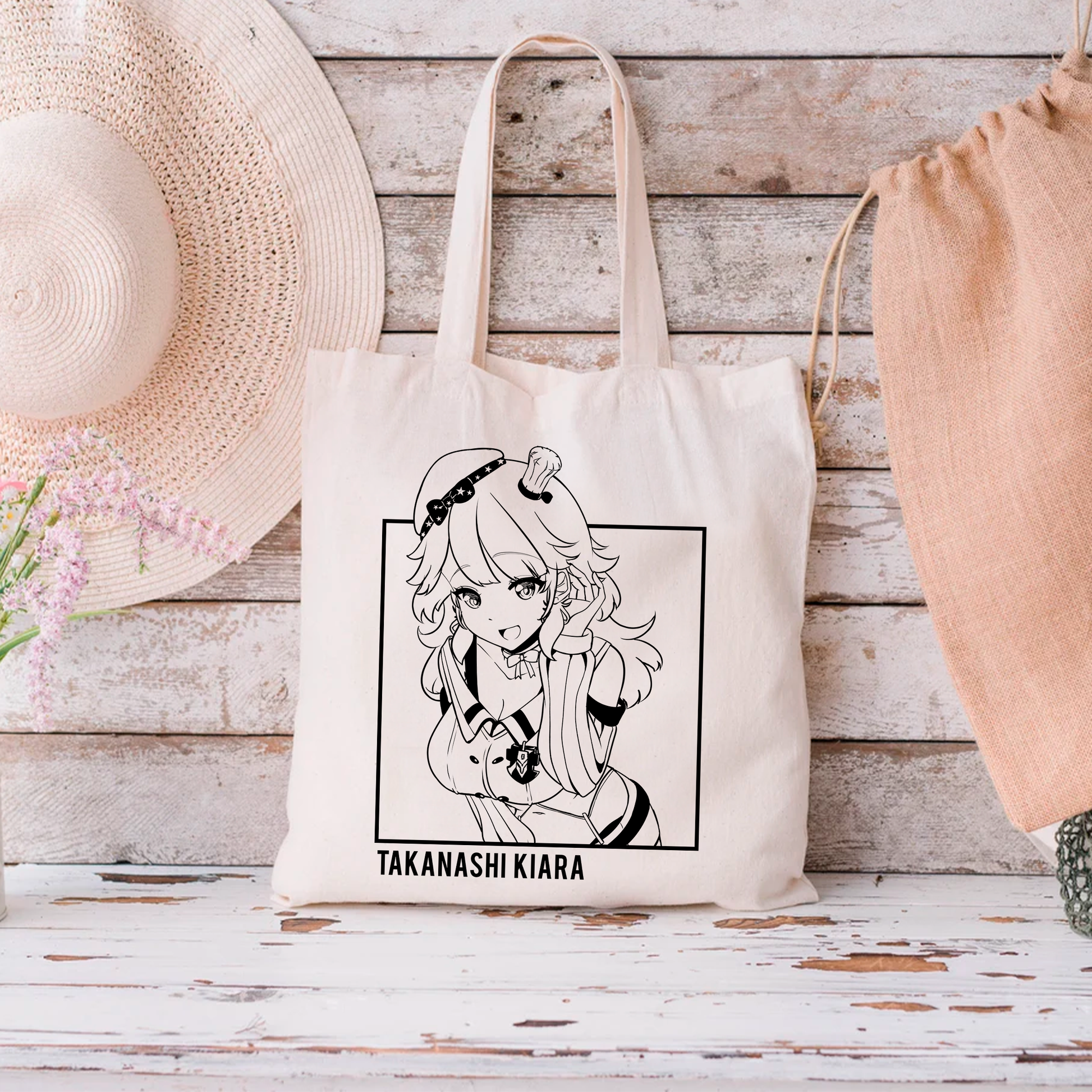Takanashi Kiara Tote Bag Vtuber Tote Bag Takanashi Kiara Fan Merch Cotton Canvas Tote Bag Eco Tote Bag Sustainable Bag Kawaii Tote Bag hololive merch