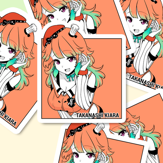 Takanashi Kiara Sticker, Takanashi Kiara Stickers, Kiss Cut Stickers 3"x3", Takanashi Kiara Stickers, Stationery Stickers, Hololive Merch, Takanashi Kiara merch