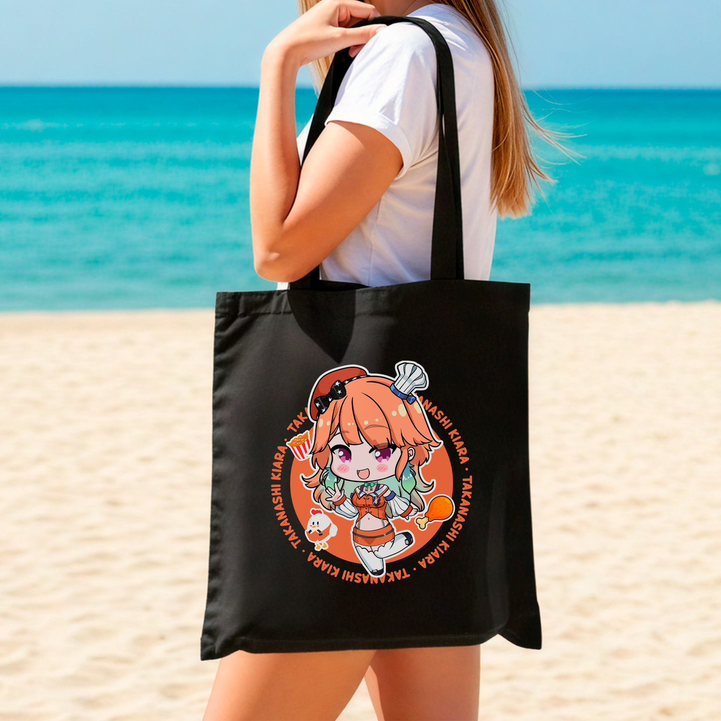 Takanashi Kiara Tote Bag Vtuber Tote Bag Takanashi Kiara Fan Merch Cotton Canvas Tote Bag Eco Tote Bag Sustainable Bag Kawaii Tote Bag hololive merch