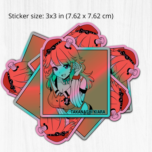 Takanashi Kiara Sticker, Takanashi Kiara Stickers, Kiss Cut Stickers 3"x3", Takanashi Kiara Stickers, Stationery Stickers, Hololive Merch, Takanashi Kiara merch