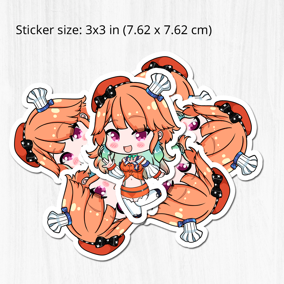 Takanashi Kiara Sticker, Takanashi Kiara Stickers, Kiss Cut Stickers 3"x3", Takanashi Kiara Stickers, Stationery Stickers, Hololive Merch, Takanashi Kiara merch