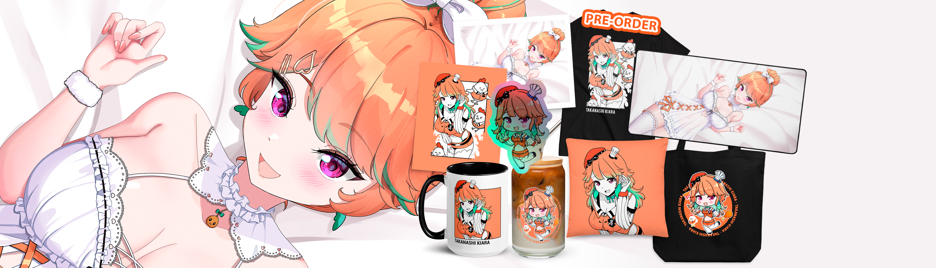 Takanashi Kiara merch, vtuber merch, Takanashi Kiara mug, Waifu Cup, Vtuber fan merch, Takanashi Kiara merch, hololive vtuber deskmat