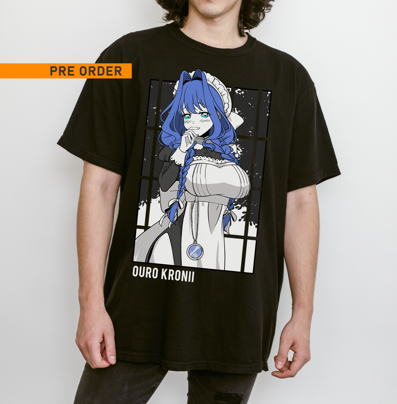 Ouro Kronii Maid T-Shirt Vtuber Shirt Ouro Kronii Maid Tee Gift for Vtuber Fan Anime Waifu Shirt Cool Vtuber Tee Waifu T-Shirt Hololive Merch