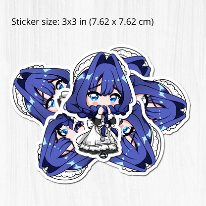 Ouro Kronii Maid Sticker, Ouro Kronii Maid Stickers, Kiss Cut Stickers 3"x3", Ouro Kronii Maid Stickers, Stationery Stickers, Hololive Merch, Kronii merch