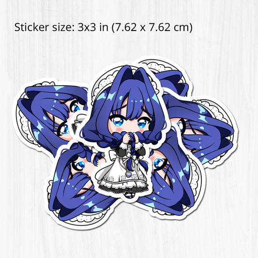 Ouro Kronii Maid Sticker, Ouro Kronii Maid Stickers, Kiss Cut Stickers 3"x3", Ouro Kronii Maid Stickers, Stationery Stickers, Hololive Merch, Kronii merch