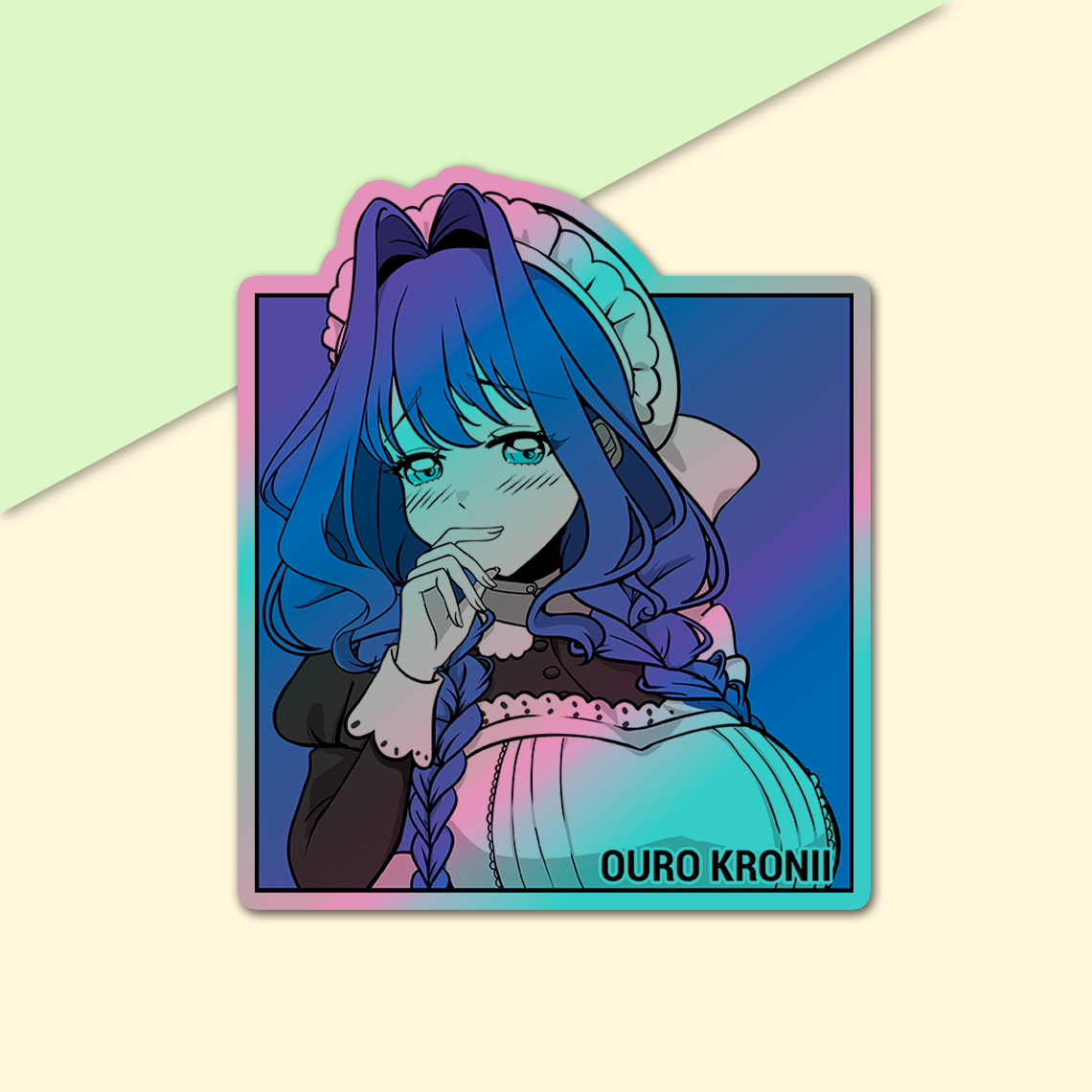 Ouro Kronii Maid Sticker, Ouro Kronii Maid Stickers, Kiss Cut Stickers 3"x3", Ouro Kronii Maid Stickers, Stationery Stickers, Hololive Merch, Kronii merch