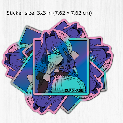 Ouro Kronii Maid Sticker, Ouro Kronii Maid Stickers, Kiss Cut Stickers 3"x3", Ouro Kronii Maid Stickers, Stationery Stickers, Hololive Merch, Kronii merch
