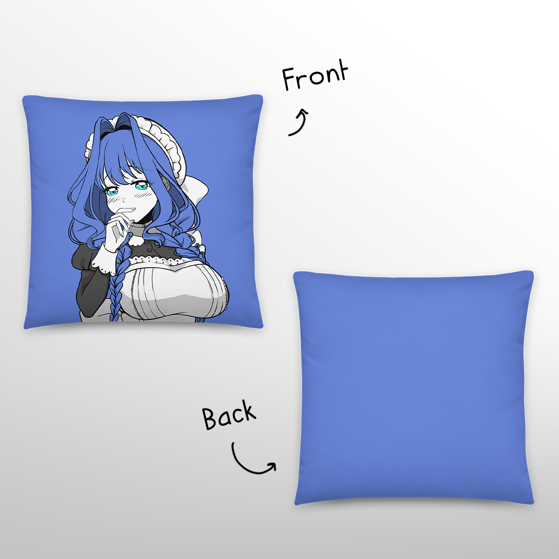 Ouro Kronii Maid Throw Pillow, Vtuber Throw Pillows, Gift for Vtuber Fan, Ouro Kronii Maid Throw Pillow, Decorative Pillow, Hololive Merch