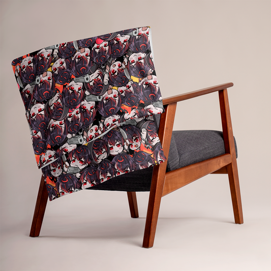 K9 Kuro plush fleece blanket – soft cozy anime blanket for VTuber fans, Vshojo K9 Kuro merch, warm throw blanket for gaming, streaming, bedroom, or couch, perfect gift for anime lovers and gamers, VTuber blanket for K9 Kuro fans, anime bedroom decor, kawaii gamer gift, streamer room aesthetic