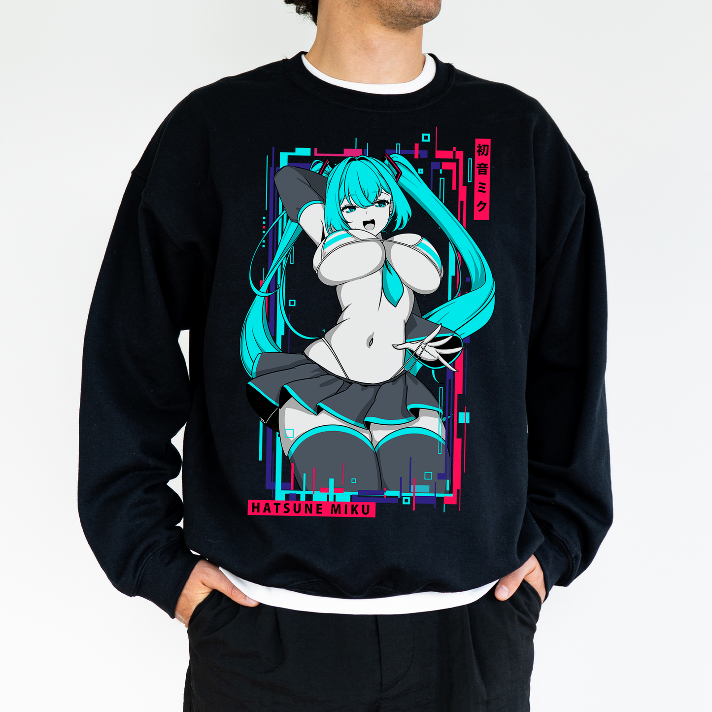 Hatsune Miku Sweatshirt Shirt Hatsune Miku Tee Gift for Game Fan Anime Waifu Shirt Cool Miku Tee Waifu T-Shirt Hatsune Miku Merch