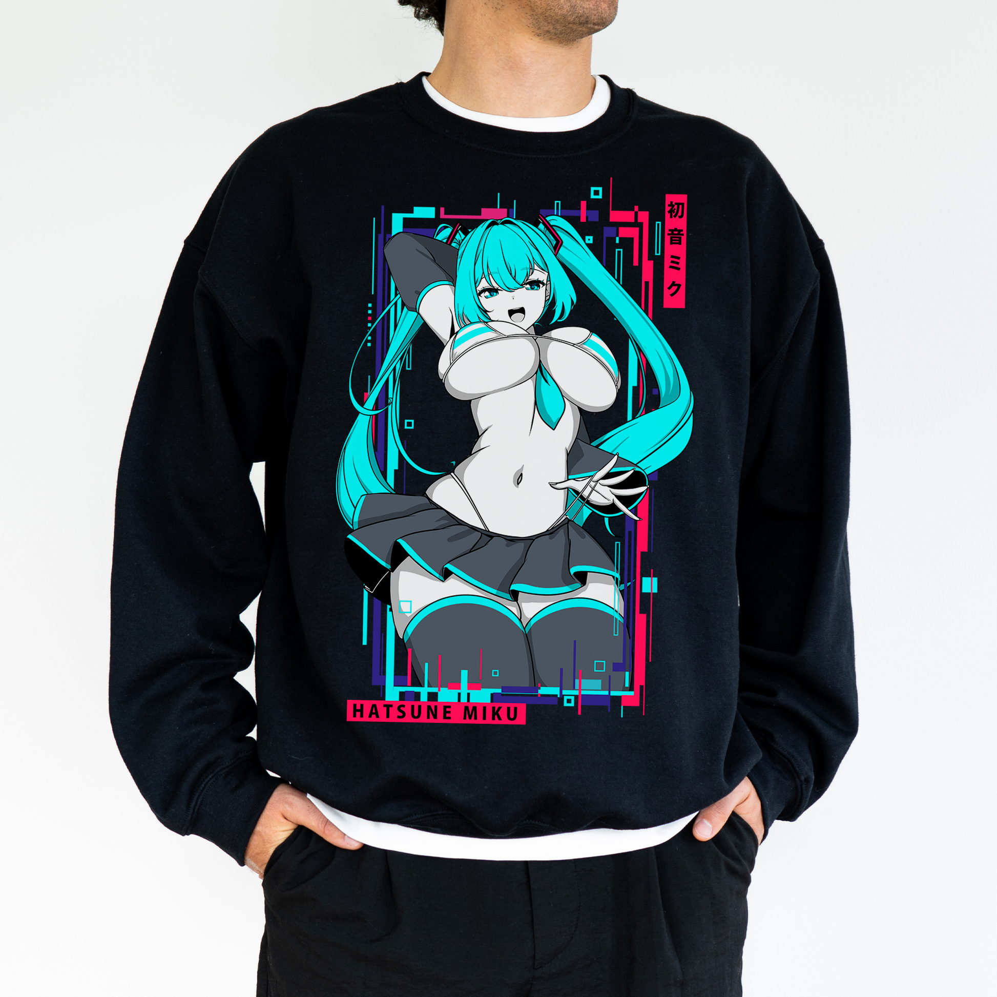 Hatsune Miku Sweatshirt Shirt Hatsune Miku Tee Gift for Game Fan Anime Waifu Shirt Cool Miku Tee Waifu T-Shirt Hatsune Miku Merch