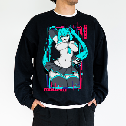 Hatsune Miku Sweatshirt Shirt Hatsune Miku Tee Gift for Game Fan Anime Waifu Shirt Cool Miku Tee Waifu T-Shirt Hatsune Miku Merch