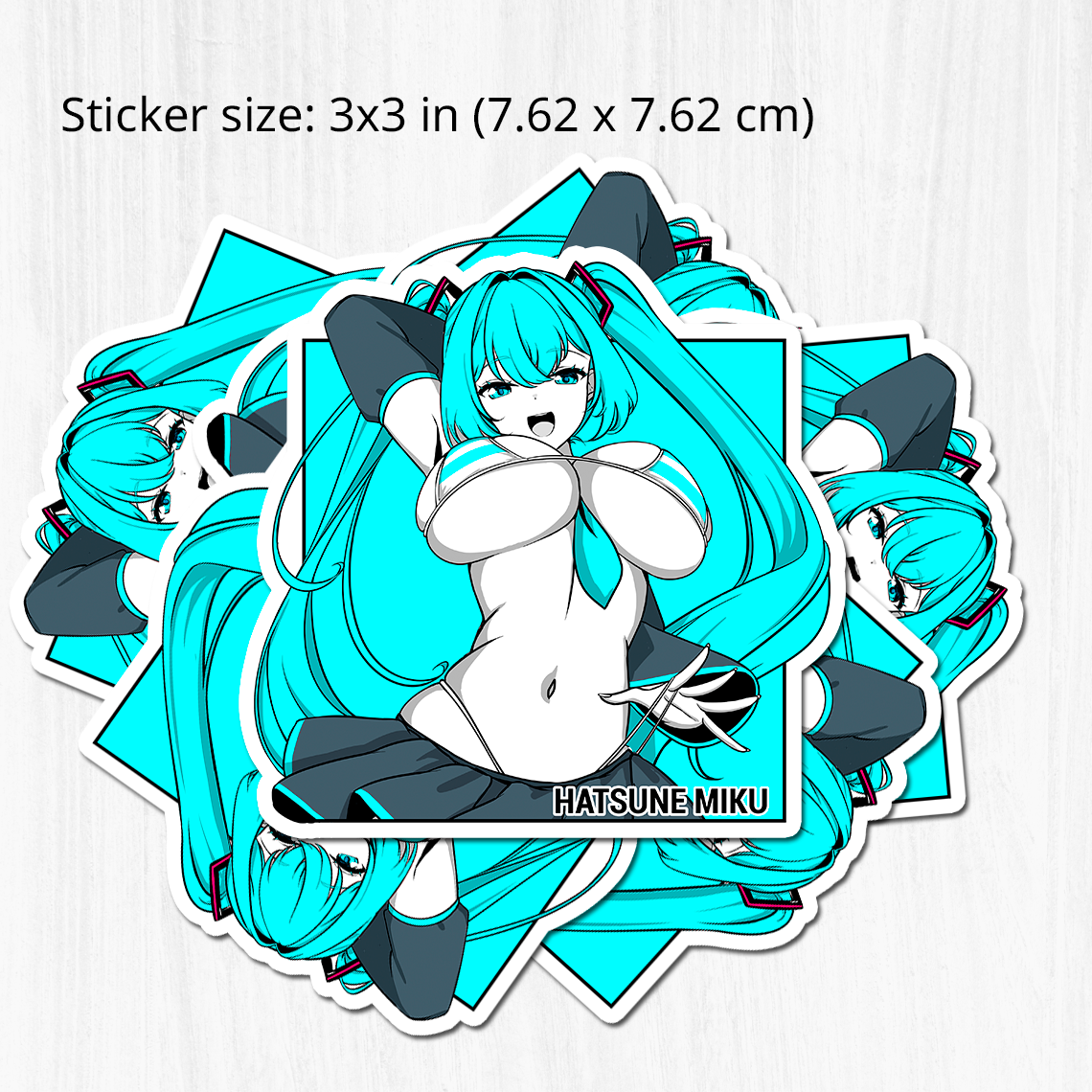 Hatsune Miku Sticker, Hatsune Miku Stickers, Kiss Cut Stickers 3"x3", Hatsune Miku Stickers, Stationery Stickers, Miku Merch