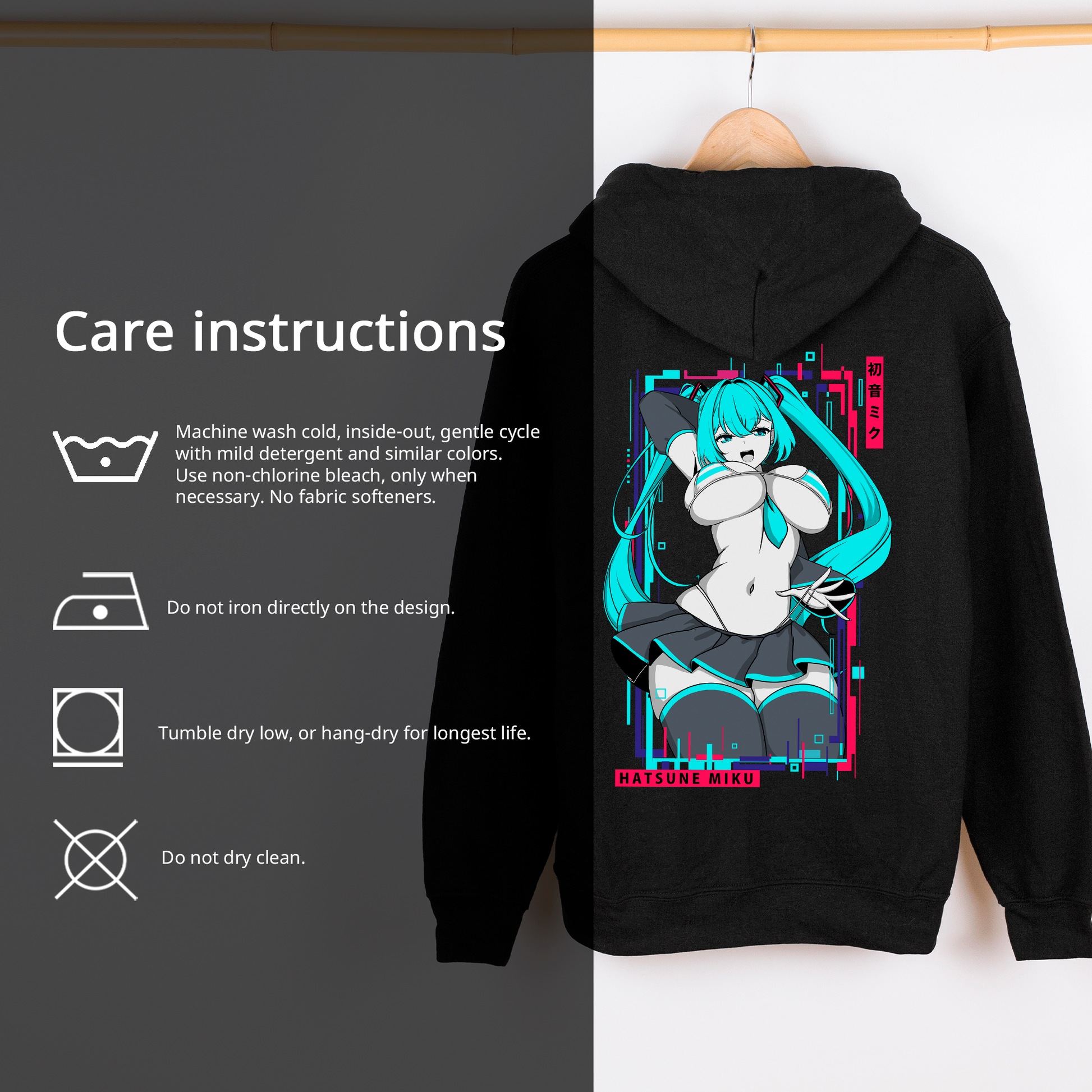 Hatsune Miku Hoodie Gamer Hoodie Gift for Miku Fan Games Waifu Shirt Cool Hatsune Miku Sweatshirt Hatsune Miku Merch