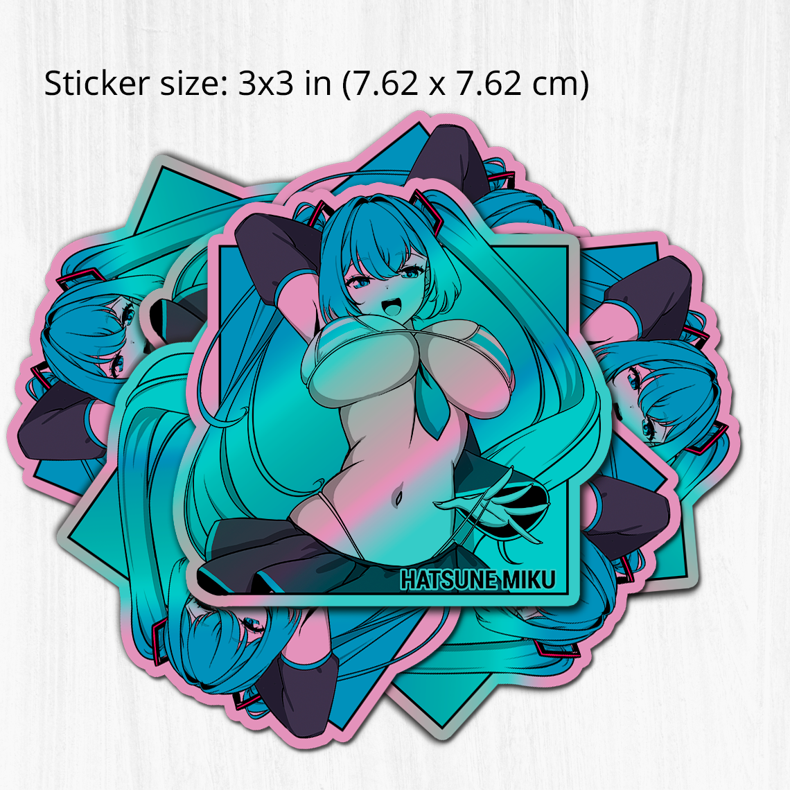 Hatsune Miku Sticker, Hatsune Miku Stickers, Kiss Cut Stickers 3"x3", Hatsune Miku Stickers, Stationery Stickers, Miku Merch