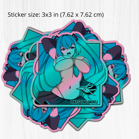 Hatsune Miku Sticker, Hatsune Miku Stickers, Kiss Cut Stickers 3"x3", Hatsune Miku Stickers, Stationery Stickers, Miku Merch