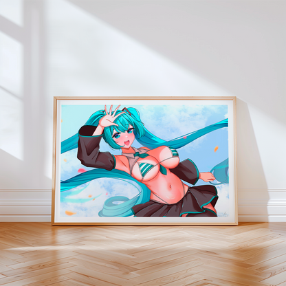 Hatsune Miku Poster, Hatsune Miku Merch, Gift For Gamer Fan, Miku Merch, Hatsune Miku Fan, Waifu Poster