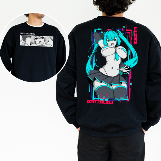 Hatsune Miku Sweatshirt Shirt Hatsune Miku Tee Gift for Game Fan Anime Waifu Shirt Cool Miku Tee Waifu T-Shirt Hatsune Miku Merch