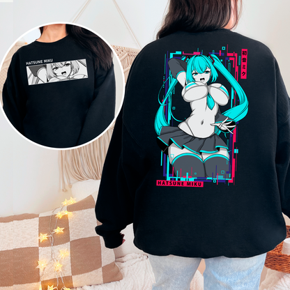 Hatsune Miku Sweatshirt Shirt Hatsune Miku Tee Gift for Game Fan Anime Waifu Shirt Cool Miku Tee Waifu T-Shirt Hatsune Miku Merch