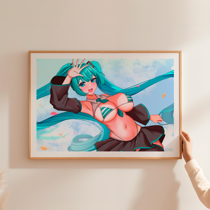 Hatsune Miku Poster, Hatsune Miku Merch, Gift For Gamer Fan, Miku Merch, Hatsune Miku Fan, Waifu Poster