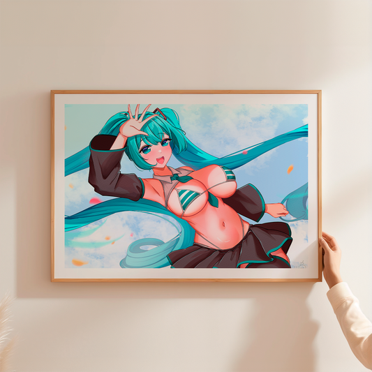 Hatsune Miku Poster, Hatsune Miku Merch, Gift For Gamer Fan, Miku Merch, Hatsune Miku Fan, Waifu Poster