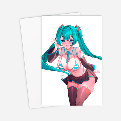 Hatsune Miku Postcard Mini Print Hatsune Miku Merch Miku Merch Hatsune Miku Mini Print Hatsune Miku Merch