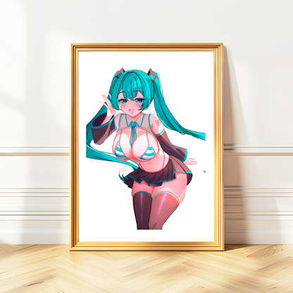 Hatsune Miku Poster, Hatsune Miku Merch, Gift For Gamer Fan, Miku Merch, Hatsune Miku Fan, Waifu Poster