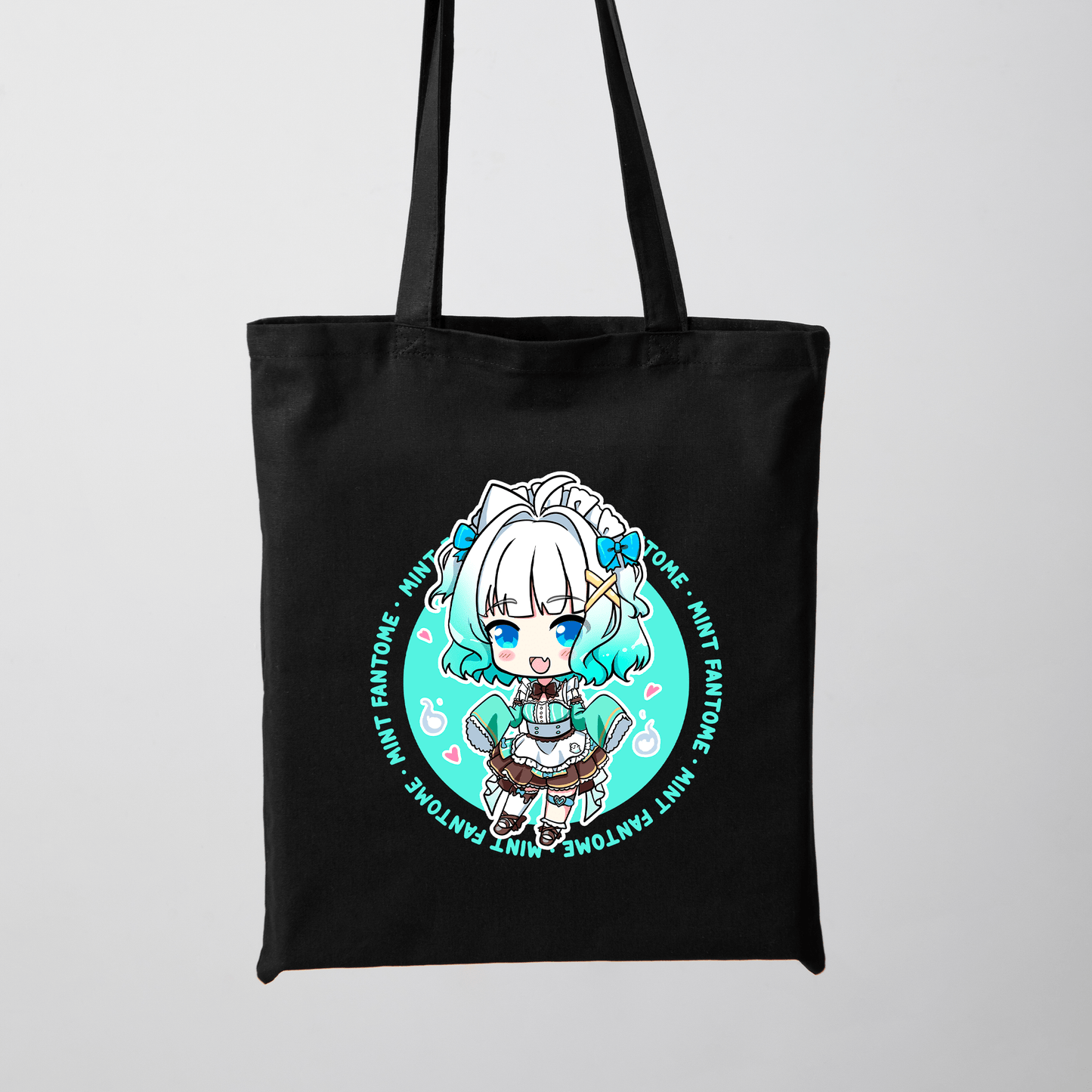 Mint Fantome Tote Bag Vtuber Tote Bag Mint Fantome Fan Merch Cotton Canvas Tote Bag Eco Tote Bag Sustainable Bag Kawaii Tote Bag Maid Mint merch