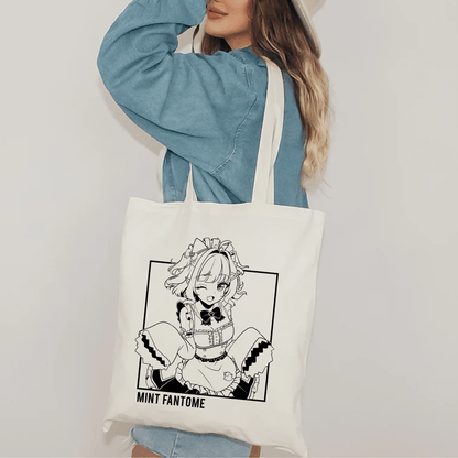 Mint Fantome Tote Bag Vtuber Tote Bag Mint Fantome Fan Merch Cotton Canvas Tote Bag Eco Tote Bag Sustainable Bag Kawaii Tote Bag Maid Mint merch