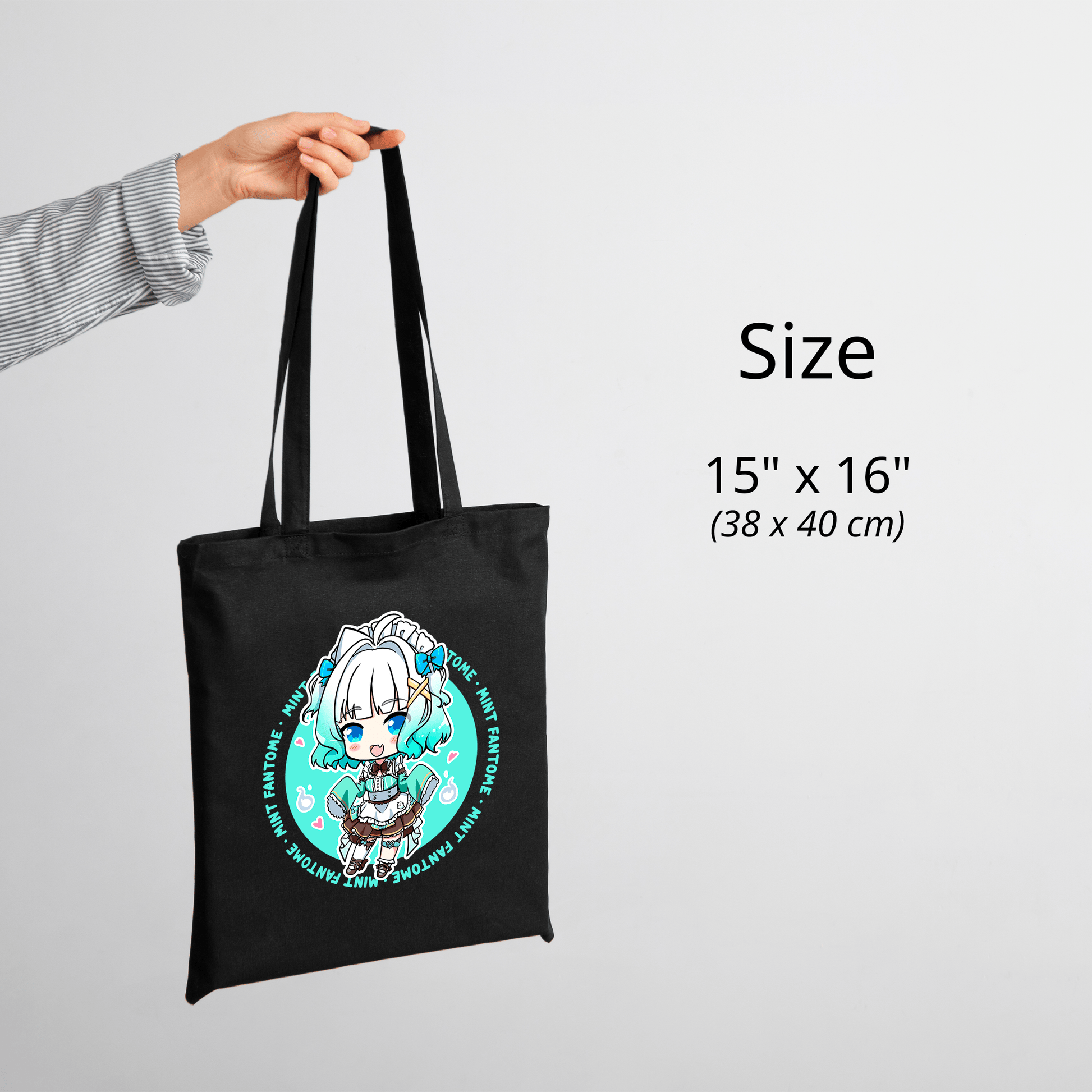 Mint Fantome Tote Bag Vtuber Tote Bag Mint Fantome Fan Merch Cotton Canvas Tote Bag Eco Tote Bag Sustainable Bag Kawaii Tote Bag Maid Mint merch