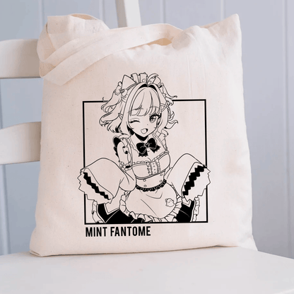 Mint Fantome Tote Bag Vtuber Tote Bag Mint Fantome Fan Merch Cotton Canvas Tote Bag Eco Tote Bag Sustainable Bag Kawaii Tote Bag Maid Mint merch