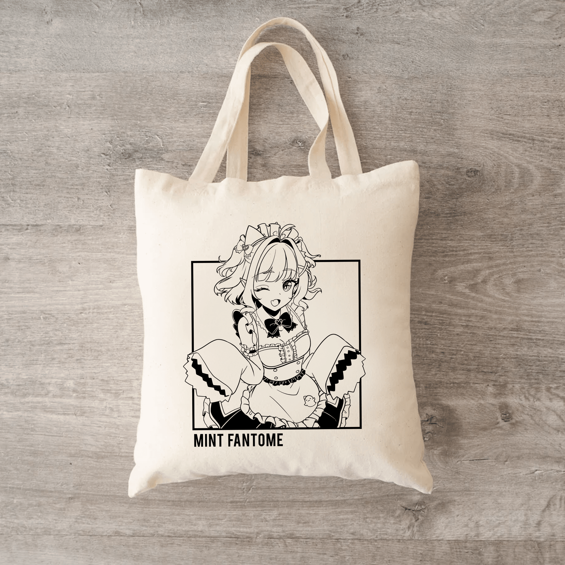 Mint Fantome Tote Bag Vtuber Tote Bag Mint Fantome Fan Merch Cotton Canvas Tote Bag Eco Tote Bag Sustainable Bag Kawaii Tote Bag Maid Mint merch