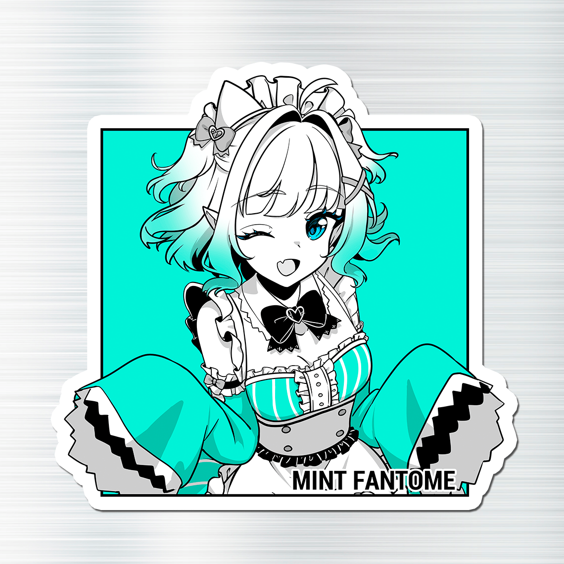 Mint Fantome Fridge Magnet, Die Cut Mint Fantome Magnets 3″ × 3″, Games Merch, Maid Mint Merch, Mint Fantome Magnet, Mint Fantome Fan