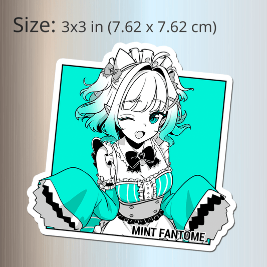 Mint Fantome Fridge Magnet, Die Cut Mint Fantome Magnets 3″ × 3″, Games Merch, Maid Mint Merch, Mint Fantome Magnet, Mint Fantome Fan