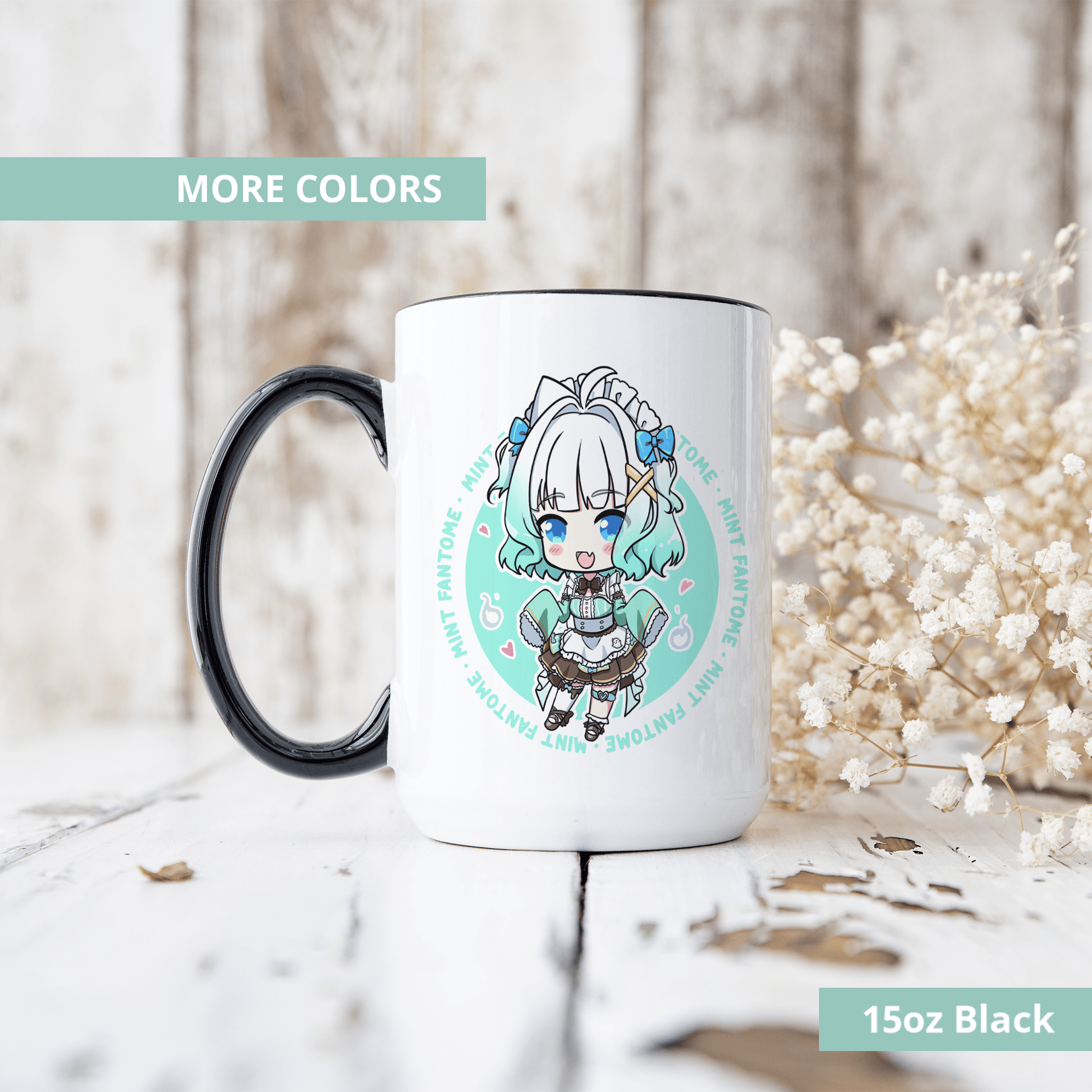 Mint Fantome Mug, Vtuber Mug, Mint Fantome Coffee Cup, Mint Fantome Merch, Customized Coffee Mug, Vtuber Merch, Maid Mint Fan Merch, Gift For Friend
