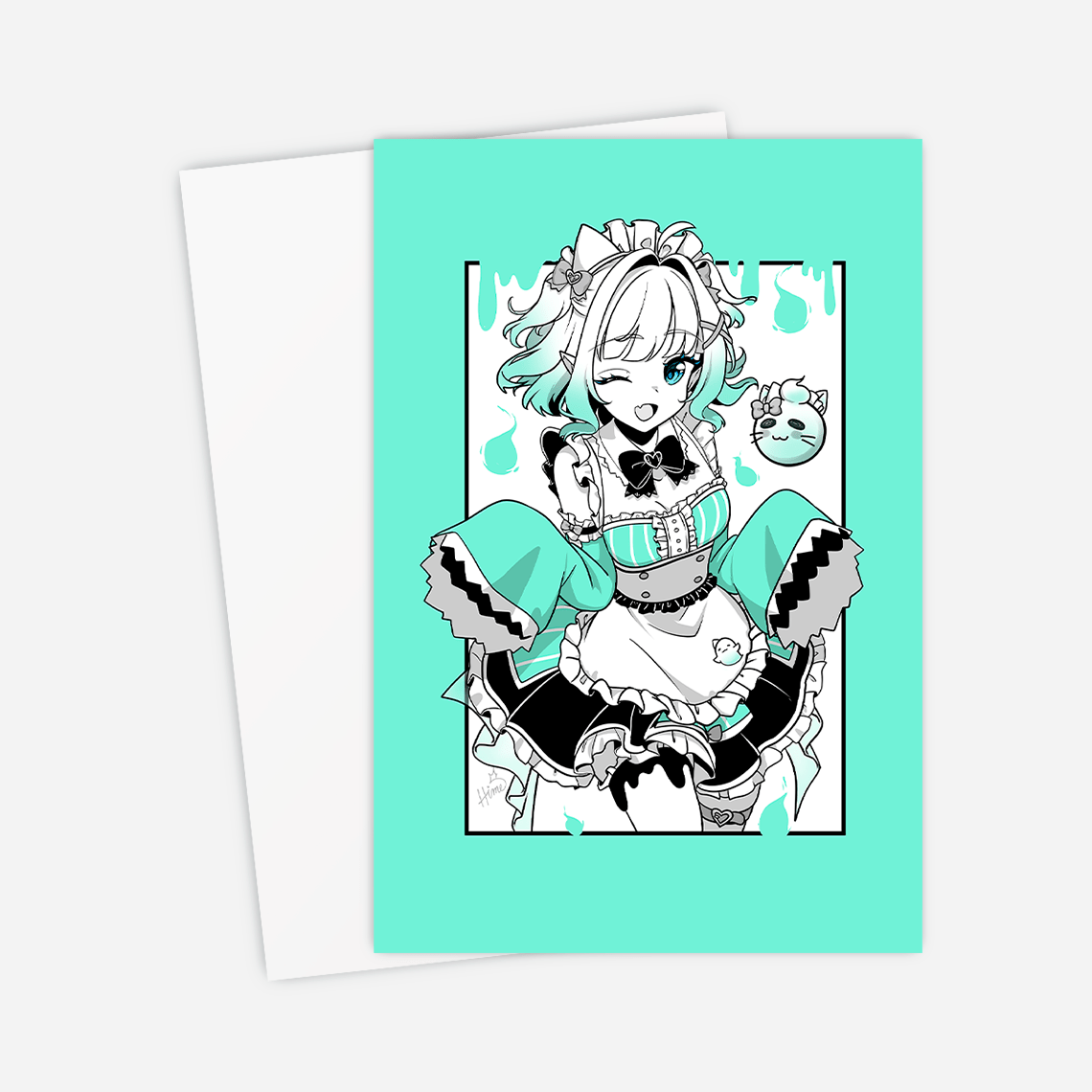 Mint Fantome Postcard Mini Print Maid Mint Merch Vtubers Mini Print Vtubers Merch