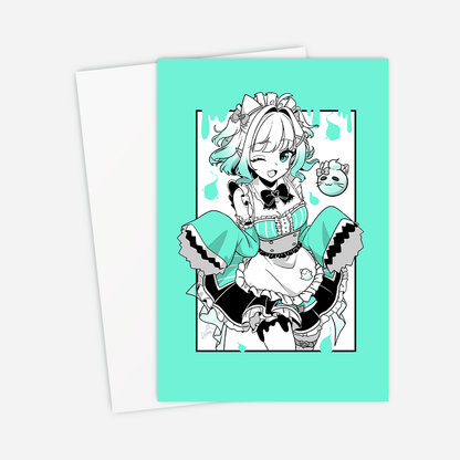 Mint Fantome Postcard Mini Print Maid Mint Merch Vtubers Mini Print Vtubers Merch