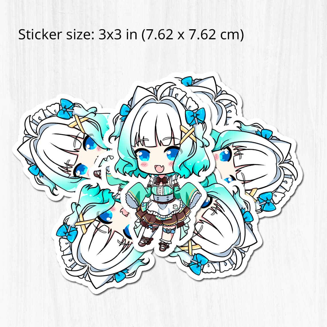 Mint Fantome Sticker, Mint Fantome Stickers, Kiss Cut Stickers 3"x3", Maid Mint Stickers, Stationery Stickers,Mint Fantome Merch, Mint Fantome merch