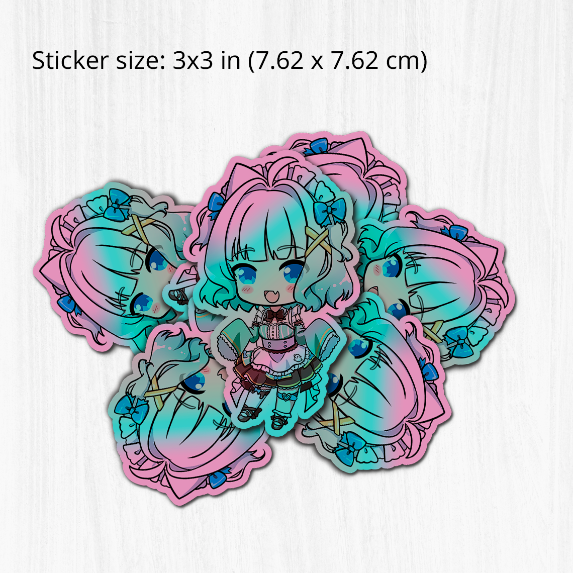 Mint Fantome Sticker, Mint Fantome Stickers, Kiss Cut Stickers 3"x3", Mint Fantome Stickers, Stationery Stickers, Maid Mint Merch, Maid Mint merch