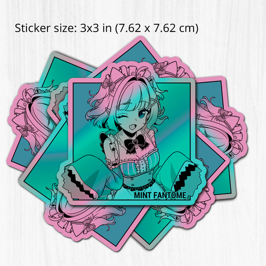 Mint Fantome Sticker, Mint Fantome Stickers, Kiss Cut Stickers 3"x3", Mint Fantome Stickers, Stationery Stickers, Maid Mint Merch, Maid Mint merch