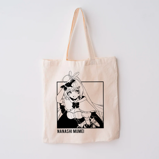Nanashi Mumei Tote Bag Vtuber Tote Bag Nanashi Mumei Fan Merch Cotton Canvas Tote Bag Eco Nanashi Mumei Tote Bag Sustainable Bag Kawaii Tote Bag hololive merch