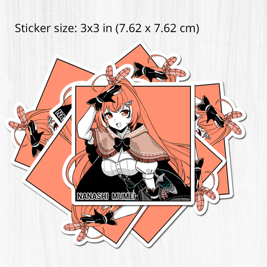 Nanashi Mumei Sticker, Nanashi Mumei Stickers, Kiss Cut Stickers 3"x3", Nanashi Mumei Stickers, Stationery Stickers, Hololive Merch, Nanashi Mumei merch