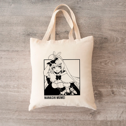 Nanashi Mumei Tote Bag Vtuber Tote Bag Nanashi Mumei Fan Merch Cotton Canvas Tote Bag Eco Nanashi Mumei Tote Bag Sustainable Bag Kawaii Tote Bag hololive merch