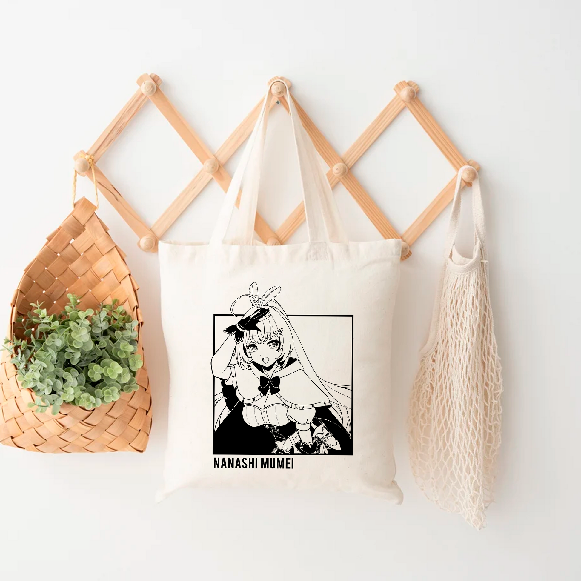 Nanashi Mumei Tote Bag Vtuber Tote Bag Nanashi Mumei Fan Merch Cotton Canvas Tote Bag Eco Nanashi Mumei Tote Bag Sustainable Bag Kawaii Tote Bag hololive merch