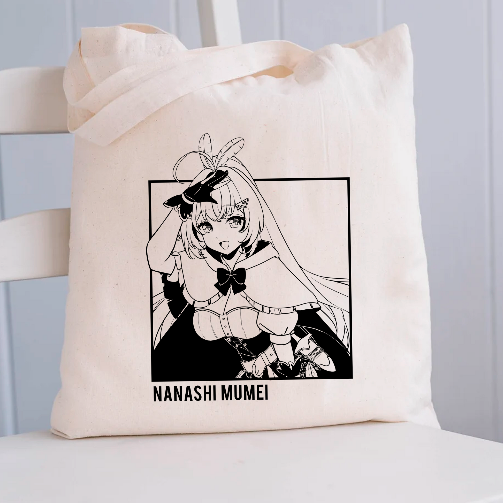 Nanashi Mumei Tote Bag Vtuber Tote Bag Nanashi Mumei Fan Merch Cotton Canvas Tote Bag Eco Nanashi Mumei Tote Bag Sustainable Bag Kawaii Tote Bag hololive merch