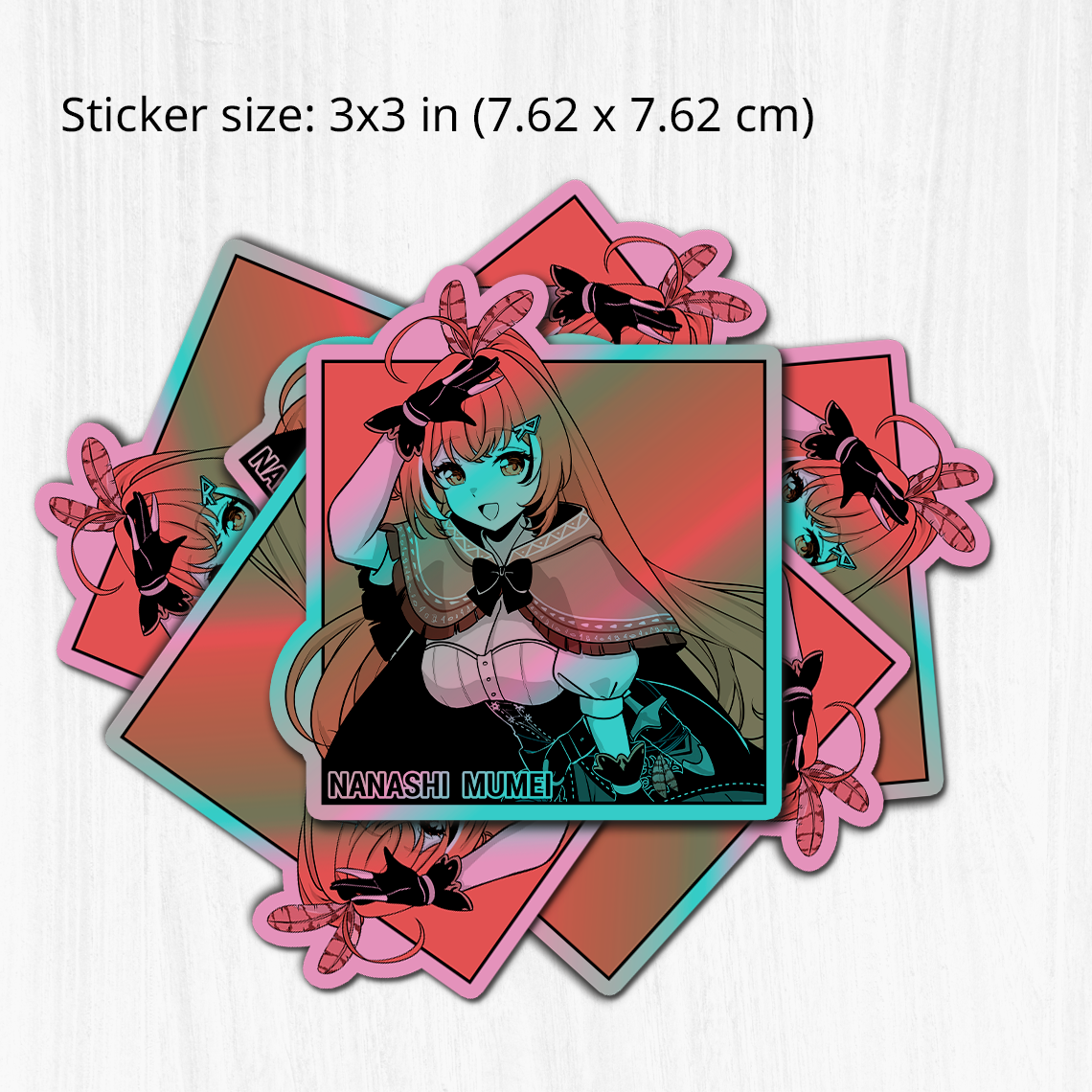 Nanashi Mumei Sticker, Nanashi Mumei Stickers, Kiss Cut Stickers 3"x3", Nanashi Mumei Stickers, Stationery Stickers, Hololive Merch, Nanashi Mumei merch